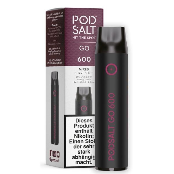 Pod Salt Go 600 - Einweg E-Zigarette - Nikotinsalz 20mg/ml