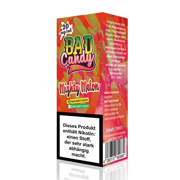 Bad Candy Liquid - Mighty Melon - 10ml Nikotinsalz 10mg/ml