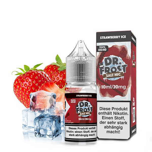 Dr. Frost Nic Salt Liquid - Strawberry Ice 10 ml 20mg/ml
