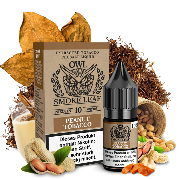 OWL Smoke Leaf Nikotinsalz Liquid - Peanut Tobacco 10ml
