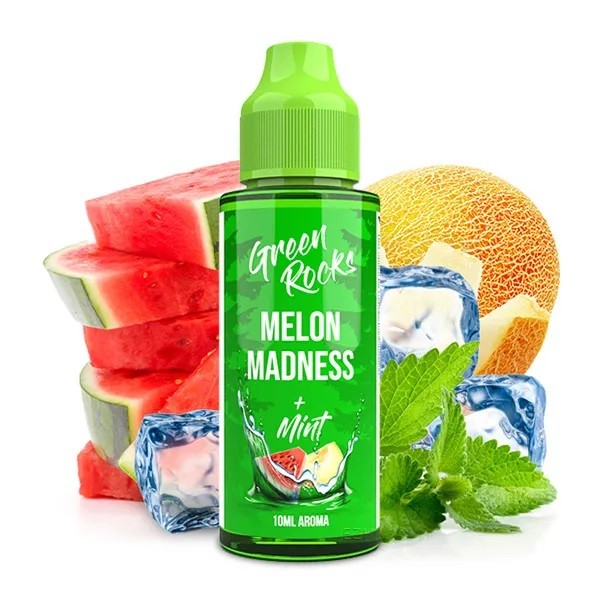 Green Rocks by Drip Hacks Aroma - Melon Madness 10ml in 120ml Flasche