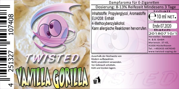 Twisted Aroma - Vanilla Gorilla 10ml