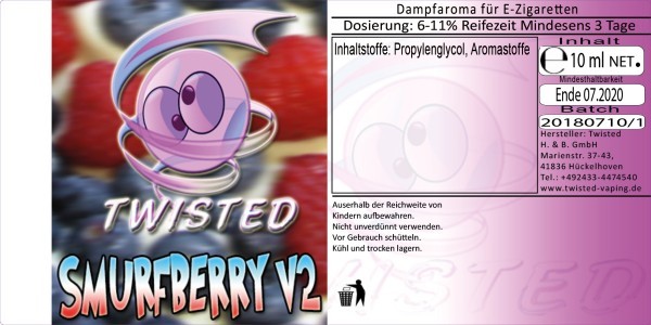Twisted Aroma - Smurfberry V2 10ml
